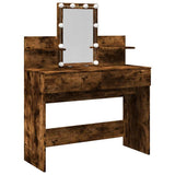Dressing Table with LED Smoked Oak 100x40x130 cm 848203