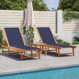 ZNTS Sun Loungers 2 pcs Blue Solid Wood Acacia and Textilene 3279250