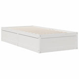 Bookcase Bed without Mattress White 100x200cm Solid Wood Pine 3324467