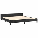 Bed Frame without Mattress Black California King Faux Leather 347535