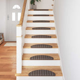 Self-adhesive Stair Mats 15 pcs Brown 56 x 17 x 3 cm 42011440