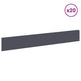 Lawn Edging 20 pcs 100 x 15 cm Steel Anthracite 8008819