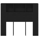 Headboard Cabinet with Shelf Black Oak 120 x 18.5 x 102.5 cm 862757
