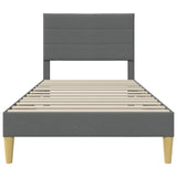 Bed Frame with Headboard Dark Grey 90 x 190 cm Fabric 42027613