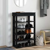 Shoe Rack Black 60x30x98 cm Engineered Wood 859924