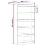 Book Cabinet/Room Divider White 80x30x166 cm Engineered Wood 811718