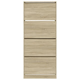 Shoe Cabinet with 4 Flip-Drawers Sonoma Oak 80x34x187.5 cm 3214380