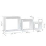 Nesting Tables 3 pcs White Engineered Wood 808576
