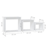 Nesting Tables 3 pcs White Engineered Wood 808576