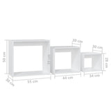 Nesting Tables 3 pcs White Engineered Wood 808576