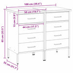Work Cabinet with Drawer 2 pcs Black and Grey 100 x 55 x 85 cm 3321362