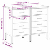 Work Cabinet with Drawer 2 pcs Black and Grey 100 x 55 x 85 cm 3321362