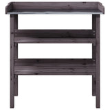 Plant Table with Shelves Grey 78x38x82.5 cm Solid Wood Fir 156354