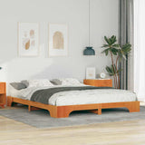 Bed Frame Brown 160 x 220 cm Solid Pine Wood 872925