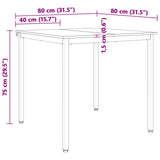 Dining Table Natural 80 x 80 x 75 cm Solid Pine Wood 892783