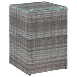 Side Tables 3 pcs with Glass Top Grey Poly Rattan 46985