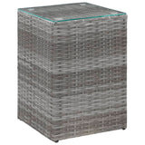 Side Tables 3 pcs with Glass Top Grey Poly Rattan 46985