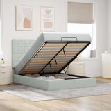 Ottoman Bed with Mattresses Light Grey 140x200cm Velvet 3313475