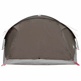 Cabin Tent with Roof Brown grey 8-Person Polyester and Steel 42029013