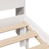 ZNTS Bookcase Bed without Mattress White 100x200cm Solid Wood Pine 3322736