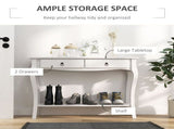 Console Table Modern Sofa Side Desk with Storage Shelves Drawers for Living Room Entryway Bedroom T3398P329582