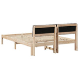 Bed frame Brown and taupe 150 x 200 cm Solid pine wood 878602