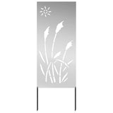 Garden Privacy Screen Silver 50 x 140 cm Galvanised steel 876278