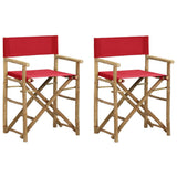 Director's Chair Set of 2 Red Bamboo, Polyester Standard 313031