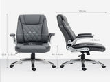 Faux Leather Executive Swivel Office Chair - Dark Grey T3398P344732