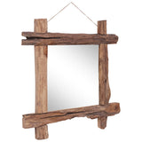 Mirror Natural Recycled Teak Wood 70 cm Decorative Inlays 283934