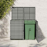 Double Wheelie Bin Shed Poly Rattan Anthracite 148x77x111 cm 46463