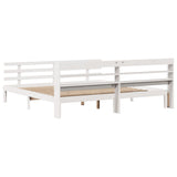Bed Frame White Solid pine wood, Plywood Double Bed Frame 3306862