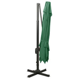 Cantilever Garden Parasol Green Polyester Large Tiltable 312370