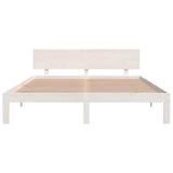 Bed Frame without Mattress White Solid Wood Pine 160x200cm 810506