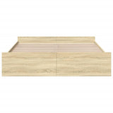 Bed Frame with Drawers without Mattress Sonoma Oak 200x200 cm 3280267