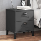 ZNTS Bedside Cabinet VIKEN Anthracite Grey Engineered Wood 374910