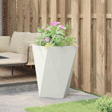 Planter White 50 x 50 x 75 cm Steel 883796
