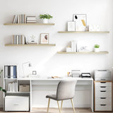 Floating Wall Shelves 4 pcs Oak 120x23.5x3.8 cm MDF 323885