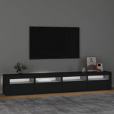 TV Cabinet with LED Lights Black 240x35x40 cm 3152763