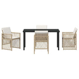 Garden Dining Set 5 pcs Beige Poly Rattan 3380634