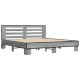 Bed Frame without Mattress Grey Sonoma 200x200 cm 3280085