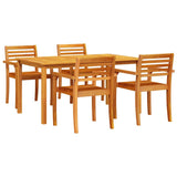 Garden Dining Set 5 pcs Brown Solid Acacia Wood 3375665