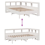 Bookcase Bed without Mattress White 120x200 cm Solid Wood Pine 3324425
