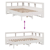 Bookcase Bed without Mattress White 120x190 cm Solid Wood Pine 3324440
