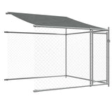 Dog Cage with Roof and Doors Grey 4x2x2 m Galvanised Steel 3209563