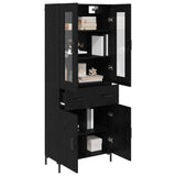 Highboard with Drawer 2 pcs Black Oak Engineered Wood 3416176