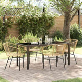 Garden Dining Set 5 pcs Brown Poly Rattan 3380900