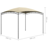 Gazebo 3x4x2.65 m Cream 180 g/m 313909