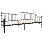 284669 DayBed Frame without Mattress Black Metal 90x200 cm
