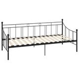284669 DayBed Frame without Mattress Black Metal 90x200 cm